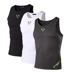 Jeansian 3 Pack Sport débardeur hauts hauts chemises sans manches en cours d'exécution Grym entraînement Fitness Compression mince LSL3306