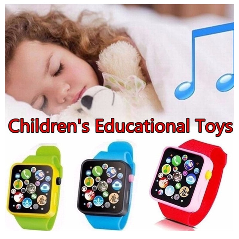 Nouveau 6 couleur multifonctionnel écran tactile simulé montre enfant en bas âge enfants en plastique montre numérique analogique montre intelligente éducation jouet