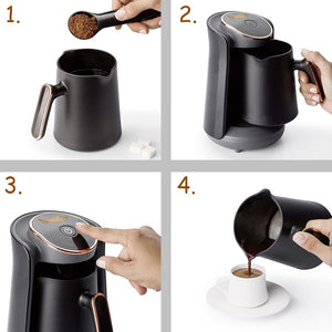800W Automatic Turkish Coffee Maker Machine Cordless Electric Coffee Pot Food Grade Moka Coffee Kettle for Gift 220V Sonifer
