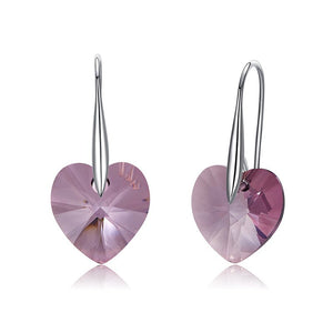 BAFFIN Drop Earrings Hanging Hearts Crystals From Swarovski For Women Party Hot Selling Silver Color Ear Jewelry Friends Gift