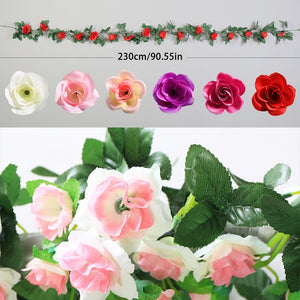 Artificial Flowers Rose 230cm length 16 to 69 flower Flowers for A Wedding Arch Flowers Garland Romantic Rose In Glass Dome