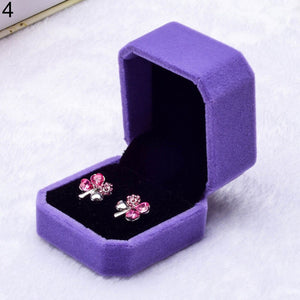 Hot Sale Blue Black Velvet Engagement Wedding Stud Earring Ring Pendant Jewelry Package Display Box Organizer Storage Gift Case