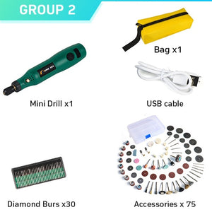 TUNGFULL outil rotatif sans fil USB bois gravure stylo bricolage pour bijoux métal verre sans fil perceuse Mini perceuse électrique