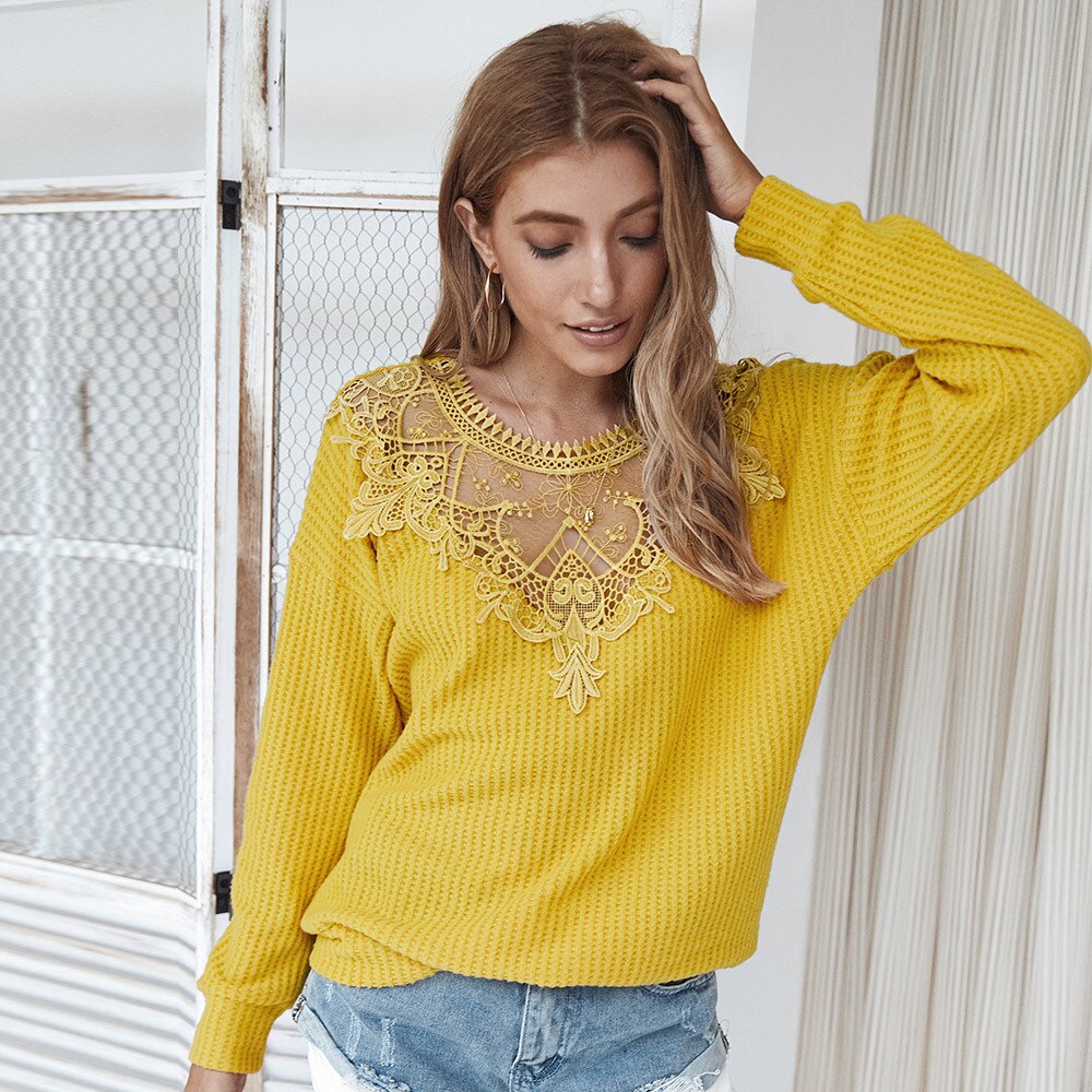 Long Sleeve Knitted Women Sweater