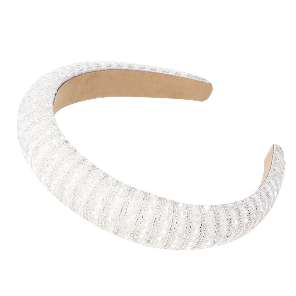 CN Baroque Full Crystal Hair Bands For Women Luxury Padded Diamond Headband Hair Hoop Christmas Gifts Christmas Hair Accessories