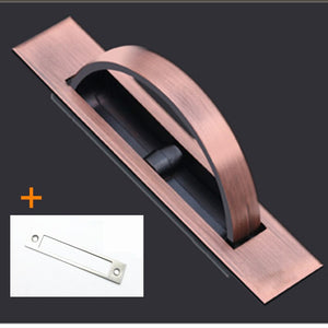 Tatami Hidden Door Handles Zinc Alloy Recessed Flush Pull Cover Floor Cabinet Handle Bright Chrome Dark Furniture Hardware