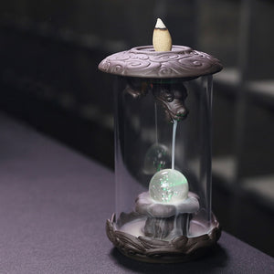 Handmade Ceramic Incense Burner Smoke Waterfall Backflow Incense Burner Living Room Decor Incense Holder Feng Shui Decoration