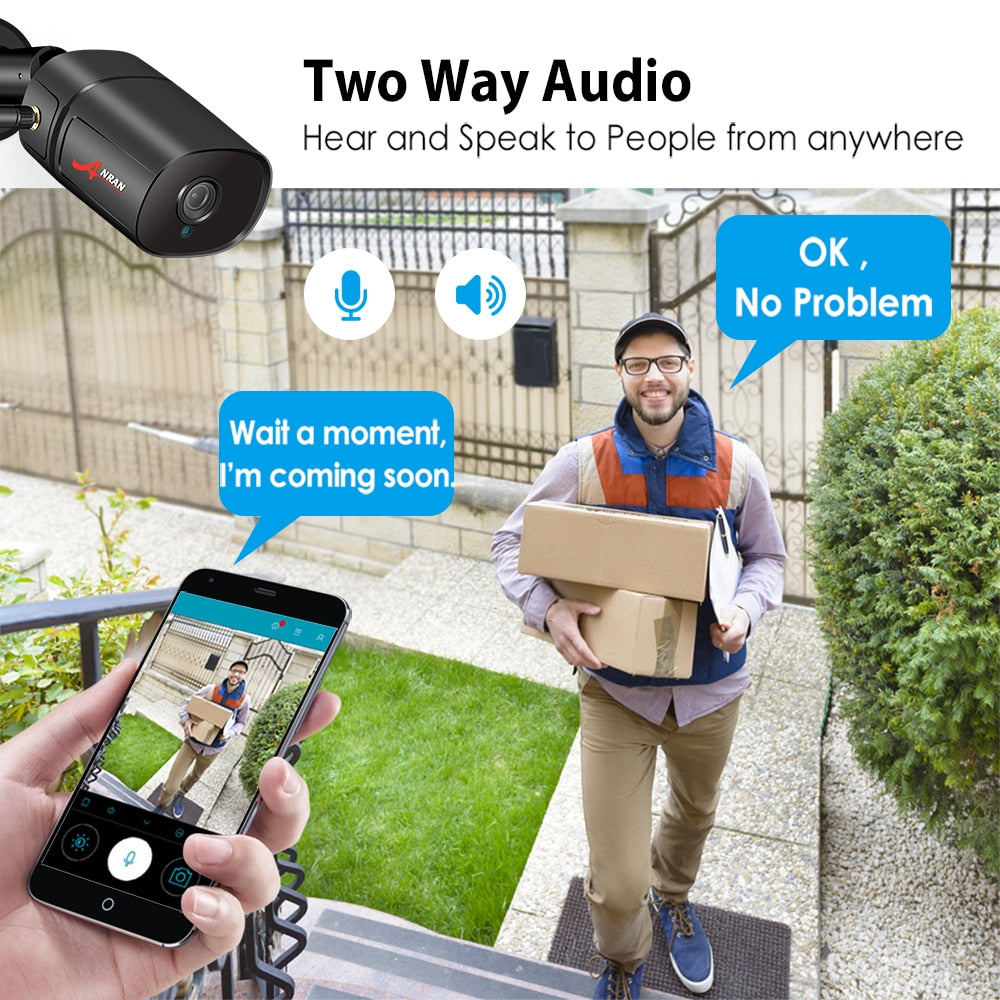 ANRAN 1080P IP Camera Wifi HD Outdoor Infrared Night Vision Security Camera Two Way Audio Wireless Video Surveillance Camera