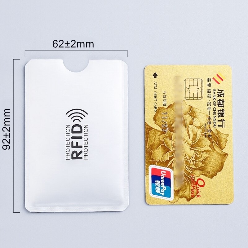 10pcs Anti RFID Blocking Reader Lock Card Holder ID Bank Card Case Protector Aluminium Metal Smart Anti-theft Credit Card Holder