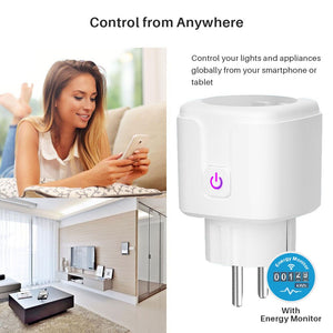 Smart Plug WiFi Socket EU 16A Power Monitor Timing Function Tuya SmartLife APP Control Works With Alexa Google Assistant