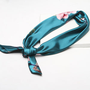 Printed Dark Green Scarf Female Handkerchief Square Gift Gifts Friends Fashion Elegant Soft Headband Scarf Women 2020 Spring