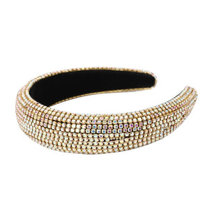 CN Baroque Full Crystal Hair Bands For Women Luxury Padded Diamond Headband Hair Hoop Christmas Gifts Christmas Hair Accessories