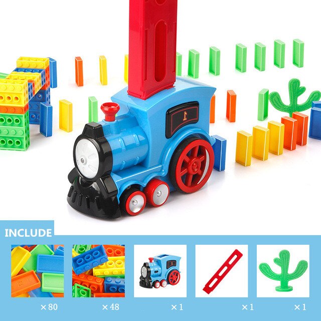 2020 Dominos Car Electric Model Juguetes Vehicle Educational Home Toys Blocks Train Domino Game for Children Boy Girl