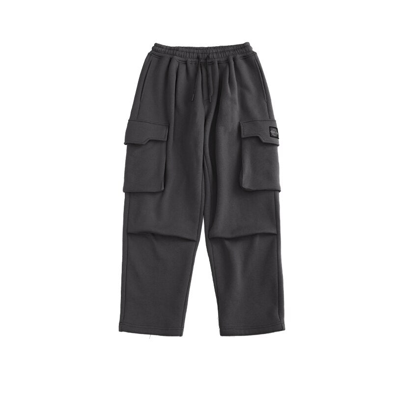 INFLATION Loose Fit Men Sweatpants In Pure Color 2020 Autumn Winter Retro Warm Sweatpants Men Streetwear Men Casual Pants 3232W