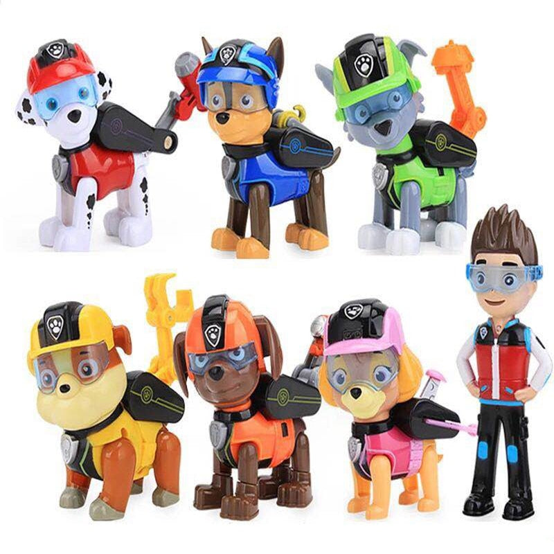Pat' patrouille 7 pièces/ensemble jouets chien canette déformation jouet capitaine Ryder Pow patrouille Psi patrouille figurines jouets pour enfants cadeaux