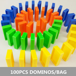 2020 Dominos Car Electric Model Juguetes Vehicle Educational Home Toys Blocks Train Domino Game for Children Boy Girl