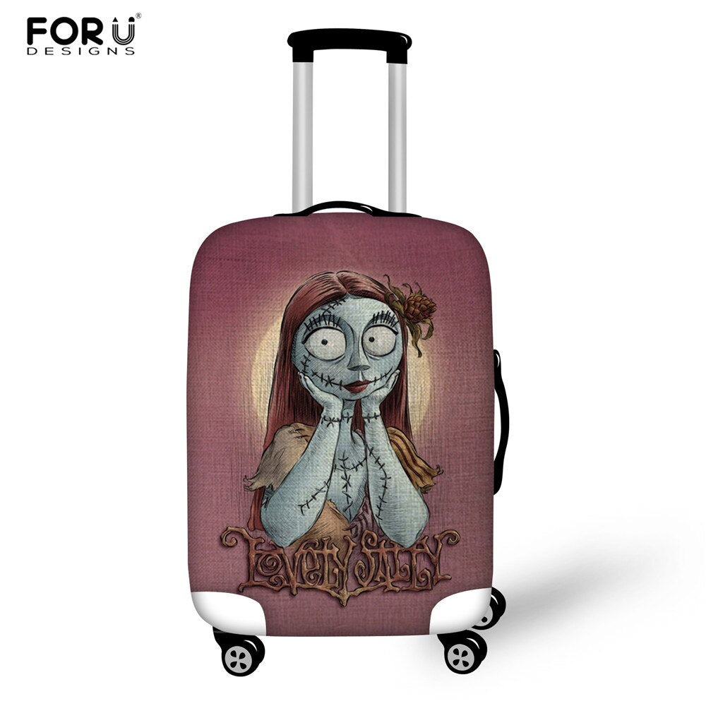 FORUDESIGNS Jack Skellington Brand Design Luggage Cover Protector Nightmare Before Christmas Print Travel Elastic Suitcase Cases