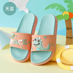 Cute Cartoon Dinosaur Designer House Women Slippers Summer Bathroom Non-slip PVC Slides Couples Shoes Indoor Girls Slippers