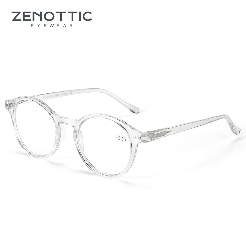 ZENOTTIC Round Frame Reading Glasses For Men Women Computer Optical Eyeglasses Hyperopia Anti Blue Light Reading Glasses Eyewear