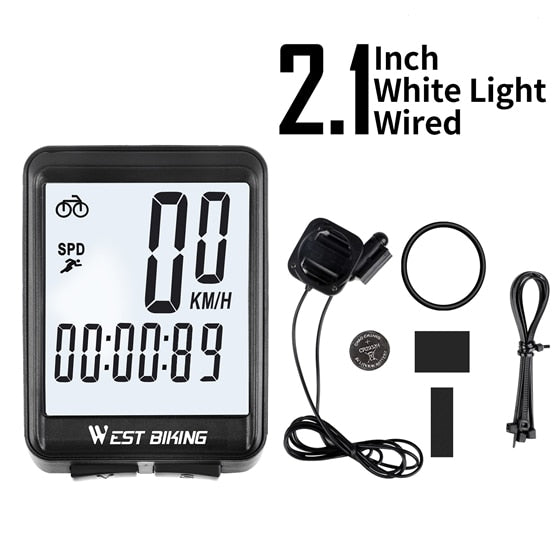 WEST BIKING Bicycle Computer Wireless Wired Cycling Computer Bicycle Speedometer LED Digital Rate Road MTB Bike Stopwatch
