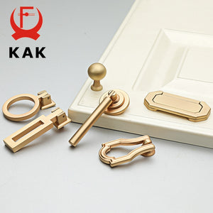 KAK European Style Vintage Gold Cabinet Pulls Solid Zinc Alloy Kitchen Cupboard Handle Drawer Knobs Furniture Handle Hardware