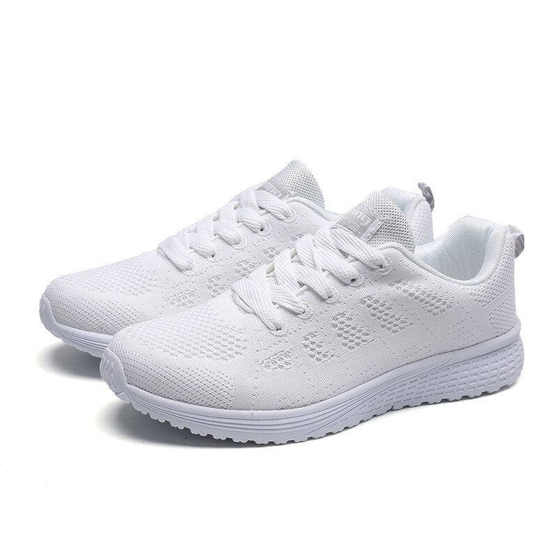 Tenis Feminino Fashion Lace-Up White Sport Shoes For Women Sneakers Light Round Cross Straps Flat Tennis Woman Shoes Outdoor Gym