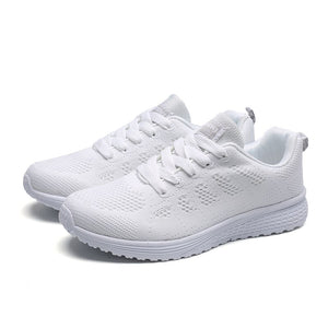 Tenis Feminino Fashion Lace-Up White Sport Shoes For Women Sneakers Light Round Cross Straps Flat Tennis Woman Shoes Outdoor Gym