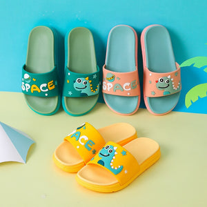 Cute Cartoon Dinosaur Designer House Women Slippers Summer Bathroom Non-slip PVC Slides Couples Shoes Indoor Girls Slippers