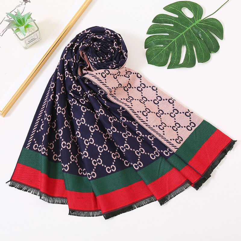 Winter Shawls Thick Warm Lady Scarves Pashmina Wraps Print Female Stoles