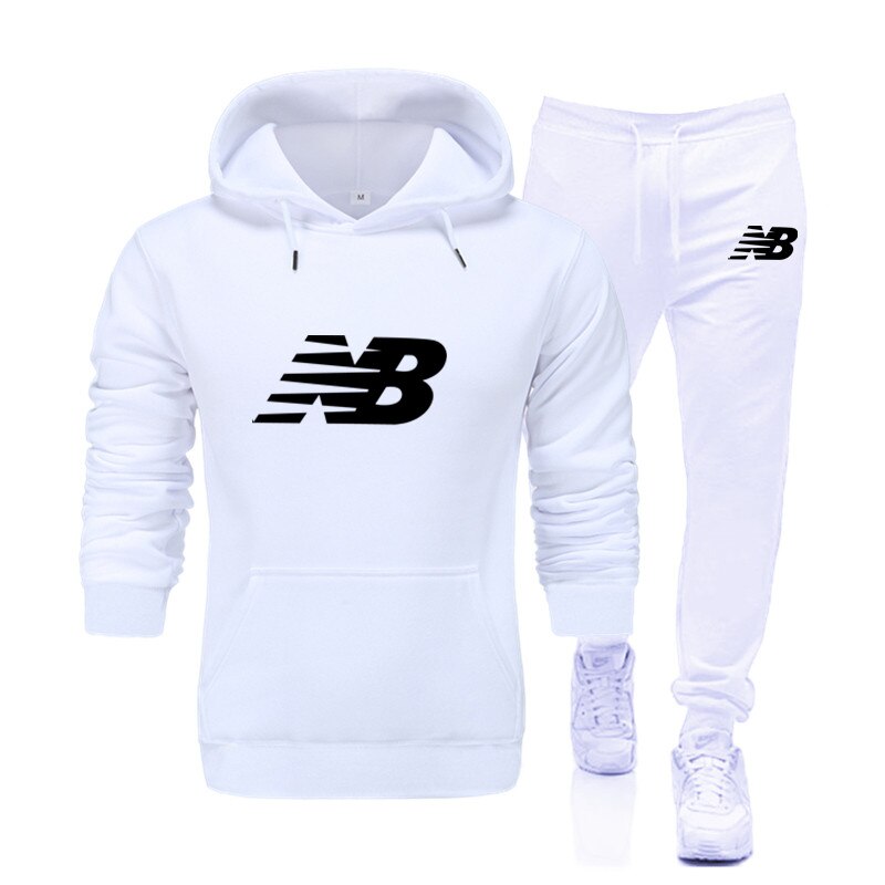 New Men Hoodies Suit Tracksuit Sweatshirt Suit Fleece Hoodie+Sweat pants Jogging