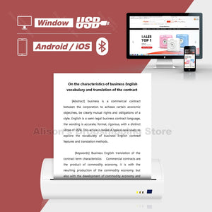 A4 Printer Thermal Bluetooth Printer with free APP Built-in Battery Support PDF Documents photos ios android PC USB