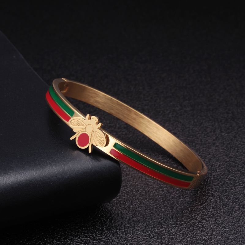 Luxury Mesh Stainless Steel Charm Bangle & Bracelet Women Female Jewelry Trendy Unique Bee Cuff Brand Bangles Pulsera