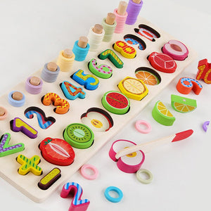 Montessori jouets éducatifs en bois pour enfants conseil maths pêche compter numéros forme numérique Match éducation précoce enfant cadeau jouet