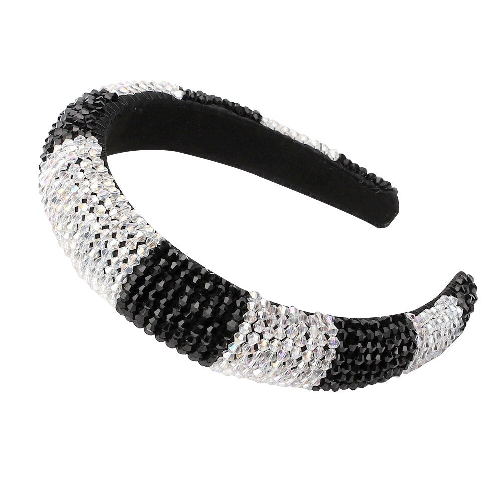 CN Baroque Full Crystal Hair Bands For Women Luxury Padded Diamond Headband Hair Hoop Christmas Gifts Christmas Hair Accessories