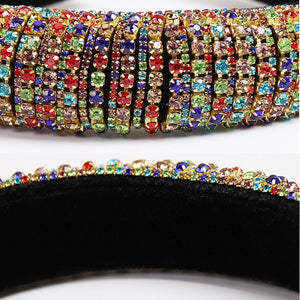 CN Baroque Full Crystal Hair Bands For Women Luxury Padded Diamond Headband Hair Hoop Christmas Gifts Christmas Hair Accessories