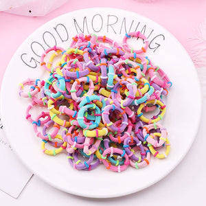 100PCS/Set Girls Candy Colors Nylon Elastic Hair Bands Children Rubber Band Headband Scrunchie Fashion Hair Accessories