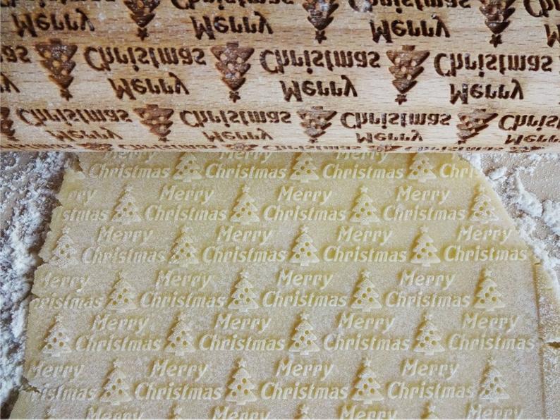 New Leaf Christmas Deer Wooden Rolling Pin Embossing Baking Cookies Noodle Biscuit Fondant Cake Dough Patterned Roller Snowflake