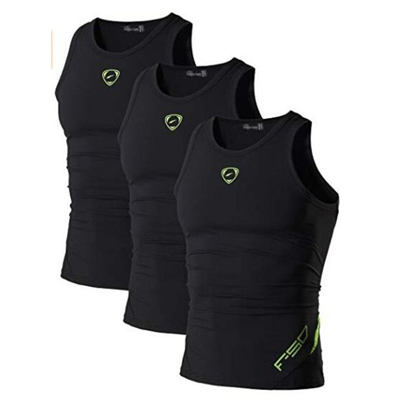 Jeansian 3 Pack Sport débardeur hauts hauts chemises sans manches en cours d'exécution Grym entraînement Fitness Compression mince LSL3306