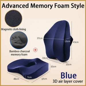 Memory Foam Seat Cushion Orthopedic Pillow Coccyx Office Chair Cushion Support Waist Back Cushion Car Seat Hip massage Pad Sets