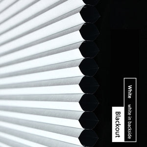 Made-to-Order Blackout Motorized Cellular Shades, Cordless Honeycomb blinds, Remote and Batteries Included