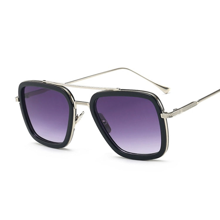 Lunettes de soleil Design de marque pour hommes | Lunettes de soleil Style de luxe Avengers Tony Stark Flight, lunettes de soleil rétro pour femmes, Oculos rétro hommes 3