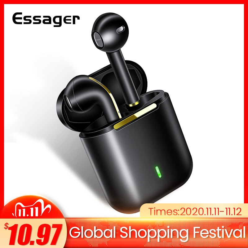 Essager J18 TWS Wireless Headphone Bluetooth Earphone Headset True Wireless Earbuds For iPhone 12 Pro Max Handsfree Ear Buds