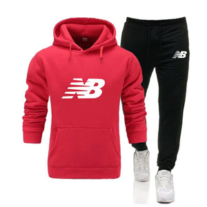 New Men Hoodies Suit Tracksuit Sweatshirt Suit Fleece Hoodie+Sweat pants Jogging