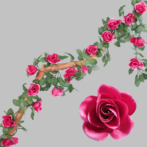 Artificial Flowers Rose 230cm length 16 to 69 flower Flowers for A Wedding Arch Flowers Garland Romantic Rose In Glass Dome