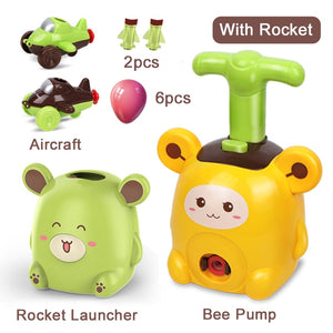 Educational Science Experiment Toy Inertial Power Balloon Car Toy Puzzle Fun Inertial Power Car Balloon Toys for Children Gift