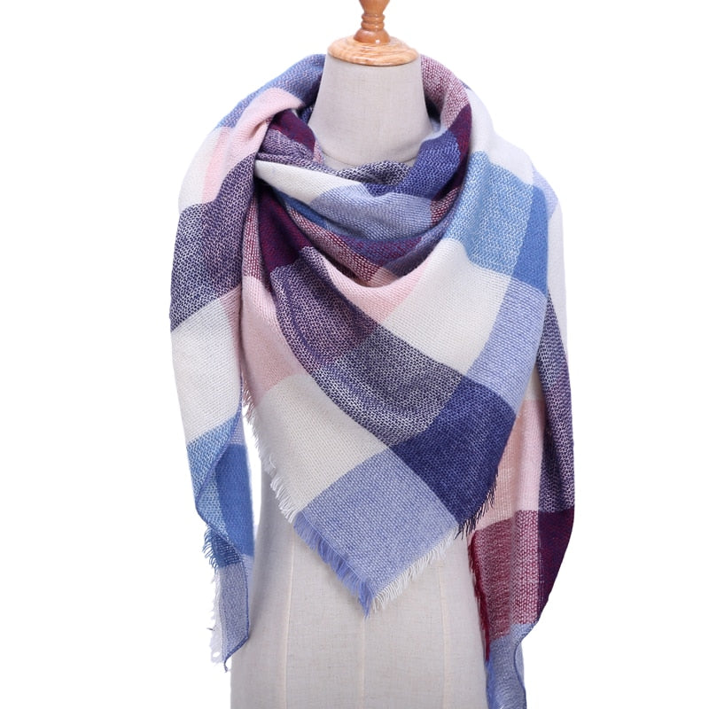 Designer 2020 knitted spring winter women scarf plaid warm cashmere scarves shawls luxury brand neck bandana pashmina lady wrap