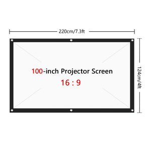 Mini Portable famille LED Micro téléphone Portable vidéoprojecteur Home cinéma + 16:9 Polyester Spandex doux projecteur film écran