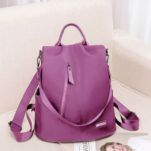 Women Anti-theft Backpack Waterproof Fabric Large Female Shoulder Bag Large Capacity Simple Style Casual Mochila Travel
