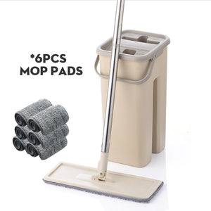 Magic Cleaning Microfiber Mop and Bucket Free Hand Mop with Bucket Floor Flat Mop Home Kitchen Floor Cleaner tool Drop Shipping
