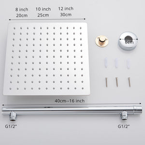 Rozin Black Ultrathin Rainfall Shower Head Wall Mounted Shower Arm Bracket Bar 150cm Shower Hose Bathroom Faucet Set